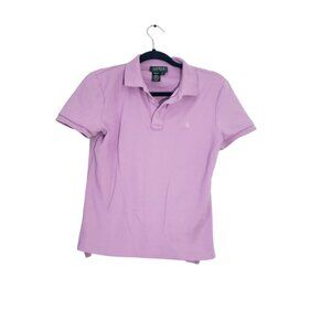 Lauren Ralph Lauren Slim Fit Lavender Polo Shirt Womens M Classic Preppy‎ Retro